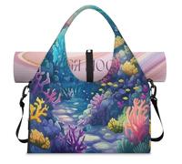 Oceans Theme Submarine World - Bolsa de lona deportiva con compartimento para zapatos, fin de semana, bolsa de equipaje para gimnasio, yoga, viajes, color, L, Bolsa de viaje