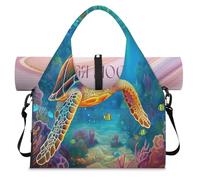 Oceans Turtle Submarine World - Bolsa deportiva con compartimento para zapatos, fin de semana, bolsa de equipaje para gimnasio, yoga, viajes, color, L, Bolsa de viaje