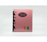 Oceans Wave - Carpetablock A4 con 4 Anillas - Archivador Escolar con Cierre de Goma - Incluye 80 Hojas, Sobre Portadocumentos, Estuche - Carpeta con Fundas de Plástico y Separadores - Rosa Pastel