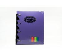 Oceans Wave - Carpetablock A4 con 4 Anillas - Archivador Escolar con Cierre de Goma - Incluye 80 Hojas, Sobre Portadocumentos, Estuche - Carpeta con Fundas de Plástico y Separadores - Morado