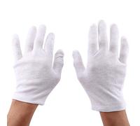 oceanside 12 PCS Guantes de Algodón, Guantes s de Inspección, Huella Digital de Huella Autónoma Guantes de Trabajo de Guardia para Joyas, Plata, Guardia de Inspección