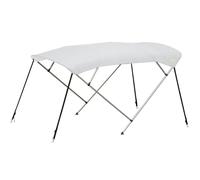 Oceansouth Bimini Top de 4 arcos con funda de almacenamiento integrada (blanco, ancho de 1,9 m a 2,1 m), marco de arcos, parasol para barco, cubierta impermeable, correa de almacenamiento para botas