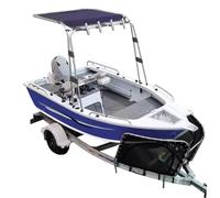 Oceansouth Fisherman Boat T-Top (azul, longitud 1,7 m - 1,9 m) Bimini Top Boot Seagril Seagull Consola lateral Boat t Top Azul Top Sailing Boats