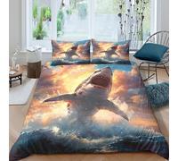 OceanWildStyle Funda Edredon Microfibra Juego de Ropa de Cama de 3 Piezas Impresión 3D Cierre de OceanWildStyle Funda de Edredón Funda de Almohada a Juego Transpirable for Ancianos Double（200x200cm）