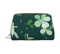 OCELIO Bolsa de maquillaje Grass And Dove de gran capacidad, bolsa de cosméticos de viaje, bolsa organizadora de maquillaje de piel sintética para mujer, Blanco, Talla única