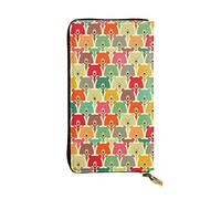 OCELIO Cartera larga de cuero para mujer, organizador de tarjetas, cartera de cremallera de metal, bolso de tarjeta de crédito para mujer, elegante bolso de embrague colorido, negro, talla única,