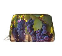 OCELIO Desert Grapes - Bolsa de cosméticos portátil de piel (grande), bolsa de cosméticos con cremallera, bolsa de aseo de viaje, bolsa de almacenamiento de viaje, color blanco, talla única, White,