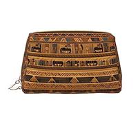 OCELIO Egyptian Frescoes - Bolsa de cosméticos portátil de cuero (tamaño grande), bolsa de cosméticos con cremallera, bolsa de aseo de viaje, bolsa de almacenamiento de viaje, color blanco, talla