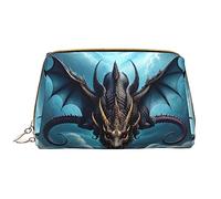 OCELIO Flying Dragon - Bolsa de cosméticos portátil de piel (grande), bolsa de cosméticos con cremallera, bolsa de aseo de viaje, bolsa de almacenamiento de viaje, color blanco, talla única, White,