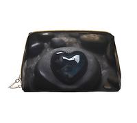 OCELIO Mysterious Love Stone - Bolsa de cosméticos portátil de cuero (grande), bolsa de cosméticos con cremallera, bolsa de aseo de viaje, bolsa de almacenamiento de viaje, color blanco, talla única,