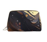 OCELIO Neceser portátil de cuero oscuro mediano (grande), bolsa de cosméticos de cuero con cremallera, bolsa de aseo de viaje, bolsa de almacenamiento de viaje, color blanco, talla única, White, Talla