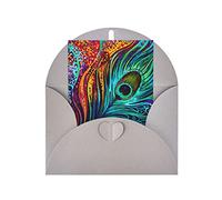 OCELIO Tarjetas de felicitación de plumas de colores, para todas las ocasiones, tarjetas de aniversario, tarjetas de agradecimiento, tarjetas de boda, tarjetas de amistad, tarjetas de regalo