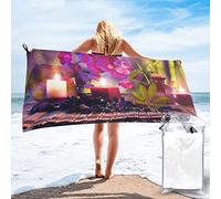 OCELIO Toalla de playa de microfibra absorbente a prueba de arena con piedras de masaje y bambú de secado rápido, para viajes, camping, yoga, deportes, 27.5 x 55 pulgadas