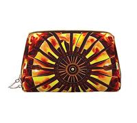 OCELIO Turning The Flame - Bolsa de cosméticos portátil de cuero (grande), bolsa de cosméticos con cremallera, bolsa de aseo de viaje, bolsa de almacenamiento de viaje, color blanco, talla única,