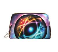 OCELIO Wonderful Universe - Bolsa de cosméticos portátil de cuero (grande), bolsa de cosméticos con cremallera, bolsa de aseo de viaje, bolsa de almacenamiento de viaje, color blanco, talla única,