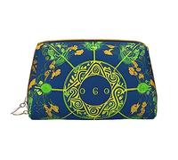 OCELIO Yin Yang Totem - Bolsa de cosméticos portátil de cuero (grande), bolsa de cosméticos con cremallera, bolsa de aseo de viaje, bolsa de almacenamiento de viaje, color blanco, talla única, White,