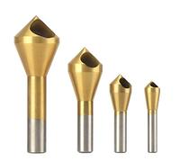 OCGIG 4 Pcs Revestimiento de Titanio Taladro de Carpintería Set con Herramienta de Desbarbar