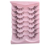 OCHILIMA Pestañas rusas con aspecto natural, pestañas postizas Wispy D Curly Fluffy 3D Effect Cat Eye Soft Fake Eyelashes Pack 7 pares (A26)