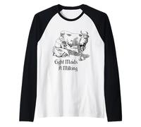 Ocho criadas Un Ordeño Doce Días De Navidad Camiseta Manga Raglan