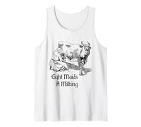 Ocho criadas Un Ordeño Doce Días De Navidad Camiseta sin Mangas