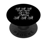 Ocho criadas un ordeño doce días de Navidad PopSockets PopGrip Adhesivo
