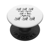 Ocho criadas un ordeño doce días de Navidad PopSockets PopGrip Adhesivo