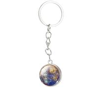 Ocho de llaves del planeta creativo - Planet Key Ring Accessory, Luminous Universe Planet Kelechain | Solar Colgante Metal Galaxia Nebulosa Tierra de doble cara Llavero 1