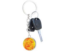 Ocho de llaves del planeta creativo - Planet Key Ring Accessory, Luminous Universe Planet Kelechain | Solar Colgante Metal Galaxia Nebulosa Tierra de doble cara Llavero 1