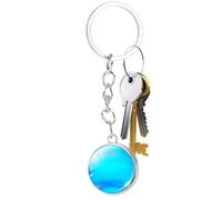 Ocho de llaves del planeta creativo - Planet Key Ring Accessory, Luminous Universe Planet Kelechain | Solar Colgante Metal Galaxia Nebulosa Tierra de doble cara Llavero 1