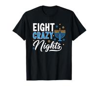 Ocho Noches locas Hanukkah Menorah Stars Camiseta