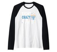 Ocho Noches locas Hanukkah Menorah Stars Camiseta Manga Raglan