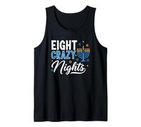 Ocho Noches locas Hanukkah Menorah Stars Camiseta sin Mangas