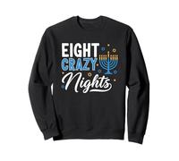 Ocho Noches locas Hanukkah Menorah Stars Sudadera