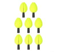 Ocho piezas de Eva ligeros flotadores de pesca de flotabilidad fuerte Bobbers fácil de instalar estilo deslizante para río, lago, mar, equipo de pesca en varios colores (amarillo)