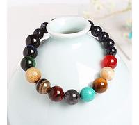 Ocho planetas pulsera de cuentas hombres piedra natural universo Yoga Solar Chakra pulsera para mujeres hombres joyería-piedra redonda lisa