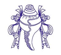 Ocho símbolos auspiciosos del budismo Calcomanías de pared 42x42.6cm No se cae Azul oscuro