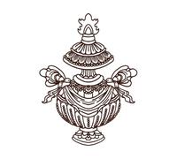 Ocho símbolos auspiciosos del budismo Calcomanías de pared 60.8x82.2cm No daña la superficie de la pared Café