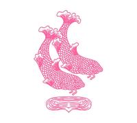 Ocho símbolos auspiciosos del budismo Calcomanías de tallado fino 36x53.5cm No se cae Rosa