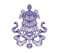 Ocho símbolos auspiciosos del budismo Calcomanías de tallado fino 65.6x81.9cm No daña la superficie de la pared Azul oscuro