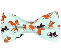 OCIA Pajaritas Hombre Originales Pajarita De Algodón Con Diseño Patrón de Dinosaurios Patos Pre-Atado Para Adultos Niños Fiesta (Corgi-M)