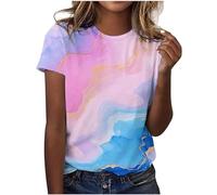 Ocio Retro 3D Diente de León Impresión Camiseta de Manga Corta en Primavera Verano Abrigo Negro Rolli Mujer, Rosa intenso., XL