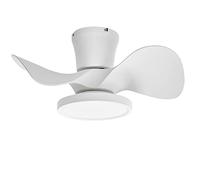 ocioc Ventilador de Techo con Luz 56cm Blanco, Lámpara Ventilador Techo Silencioso con Mando a Distancia, LED Regulable, Motor DC, 6 Velocidades, Montaje Plano para Dormitorio y Habitación Pequeña