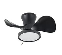 ocioc Ventilador de Techo con Luz LED 56cm Negro, Lámpara Ventilador Techo Moderna con Mando a Distancia, Motor DC Ultra Silencioso, 6 Velocidades, Dimmable, para Habitación Niños, Dormitorio y Salón
