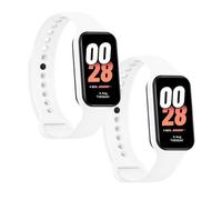 OcioDual 2 Piezas Correa de Recambio Compatible con Xiaomi Smart Band 8 Active/Redmi Smart Band 2, de Color Blanco, Pulsera de Repuesto de Silicona Suave Flexible Sport Goma Transpirable