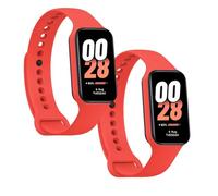 OcioDual 2 Piezas Correa de Recambio Compatible con Xiaomi Smart Band 8 Active/Redmi Smart Band 2, de Color Rojo, Pulsera de Repuesto de Silicona Suave Flexible Sport Goma Transpirable