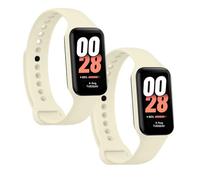 OcioDual 2 Piezas Correa de Recambio Compatible con Xiaomi Smart Band 8 Active/Redmi Smart Band 2, de Color Beige, Pulsera de Repuesto de Silicona Suave Flexible Sport Goma Transpirable