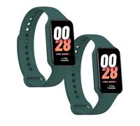 OcioDual 2 Piezas Correa de Recambio Compatible con Xiaomi Smart Band 8 Active/Redmi Smart Band 2, de Color Verde Oscuro, Pulsera de Repuesto de Silicona Suave Flexible Sport Goma Transpirable