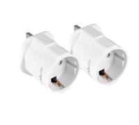OcioDual 2X Adaptador Enchufe UK, Adaptador Enchufe UK a Europeo, Enchufe Tipo G, UK to EU Plug Adapter, Convertidor de 2-Pin Europa a 3-Pin Inglaterra con Seguridad para Niños, Blanco