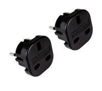 OcioDual 2X Adaptador Enchufe UK, Adaptador Enchufe UK a Europeo, Plug Adapter, Convertidor de 3-Pin Inglaterra a 2-Pin Europa con Seguridad para Niños, Negro