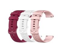 OcioDual 3 Piezas Correa Reloj 18mm, Correa Reloj Inteligente, Burdeos/Rosa/Blanco, Pulsera Smartwatch Hombre, Correas 18mm para Smartwatch Mujer